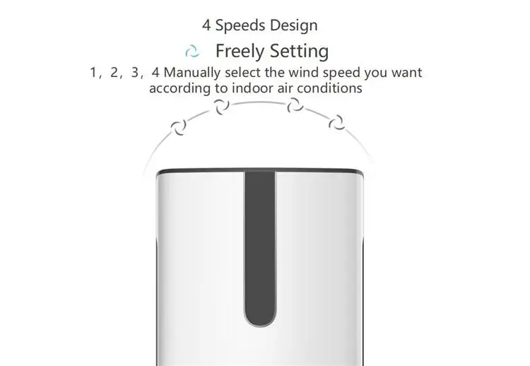 HOKO 4 speed design decorative white air cleaner humidifier with ionizer