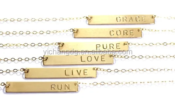 Engraved necklace, Custom name necklace, Gold Bar Necklace, Name bar necklace, Engravable bar, Nameplate necklace, Horizontal bar Monogram.jpg