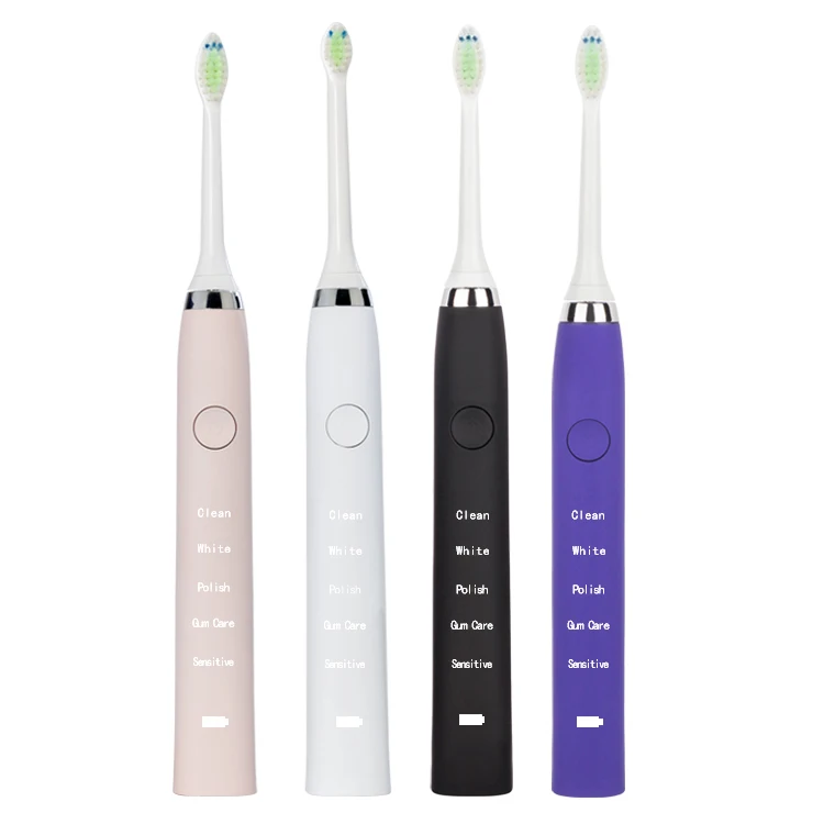

Sonic electric toothbrush adult electric toothbrush with brush head holder, White/pink/black