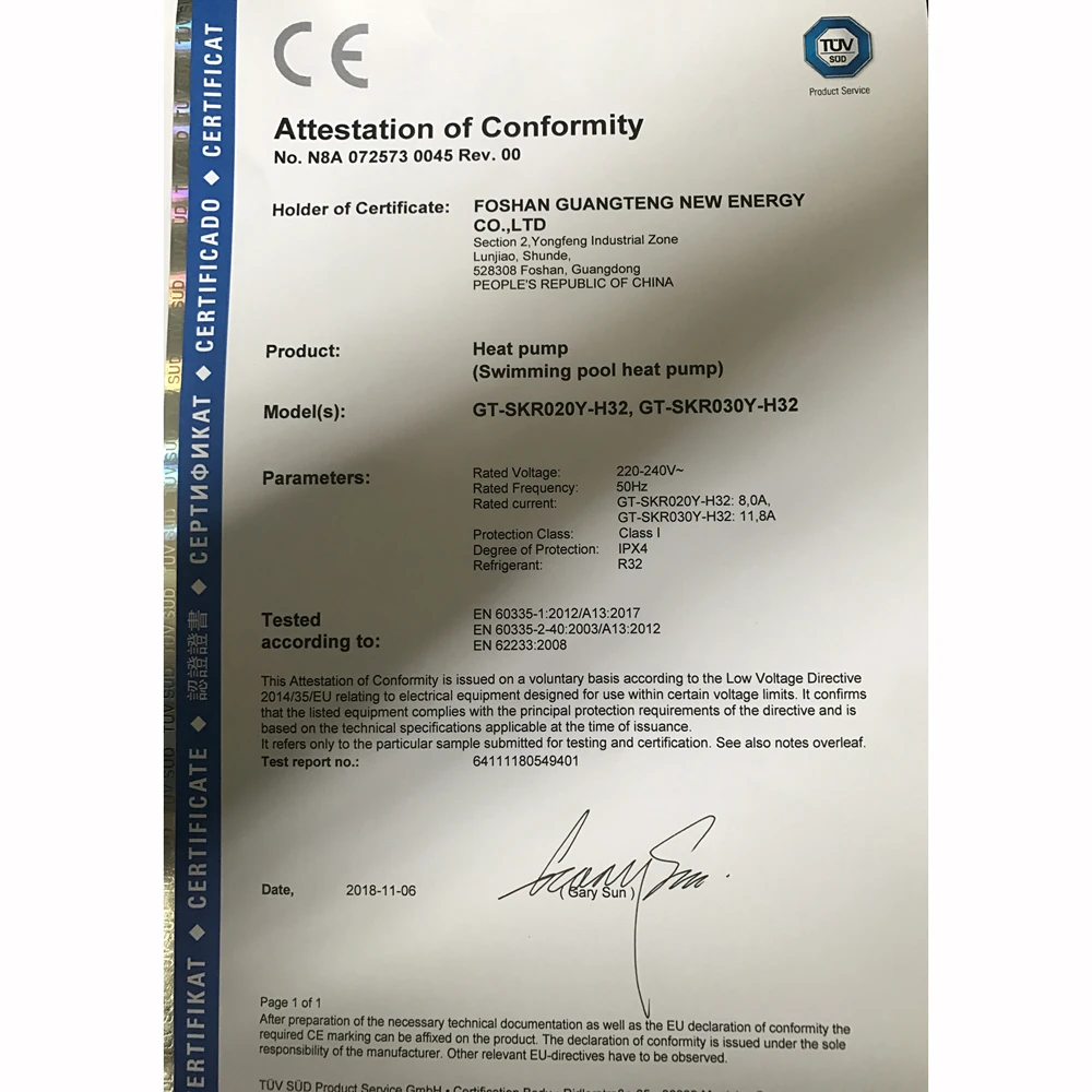 
R32 refrigerant swimming pool heat pump, wifi App control 