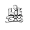 New Design Antique Silver Plated Only Letters LIL SIS Jewelry Message Accessories Charms Pendant for Girls