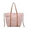 Big real Leather canvas lady tote hand bag fashion shopping custom woman handbag