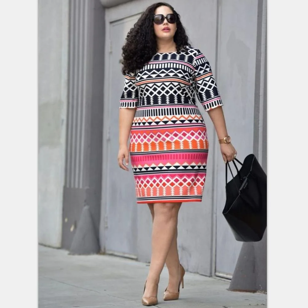 

Turkey Printed fashion plus size formal dresses uniform dress women office dresses