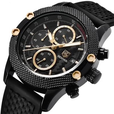 

BENYAR Men Watch 5109 Luxury Military Chronograph Watches Men Wrist Casual Waterproof Full Steel Wristwatches Relogio Masculino, 6-color