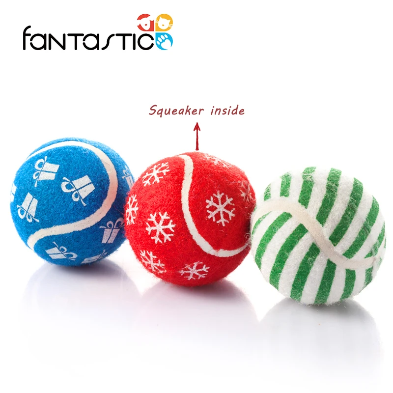 

Interactive pet toy blue/red/green chew ball 3 pcs dog tennis ball set
