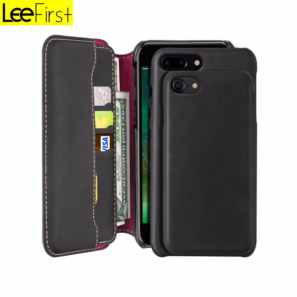 High Quality 2 in 1 PU Leather Cover For iPhone 7/8/plus Flip Wallet Case