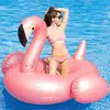 190cm large flamingo inflatable rose gold pool floating air mattress swimming ring