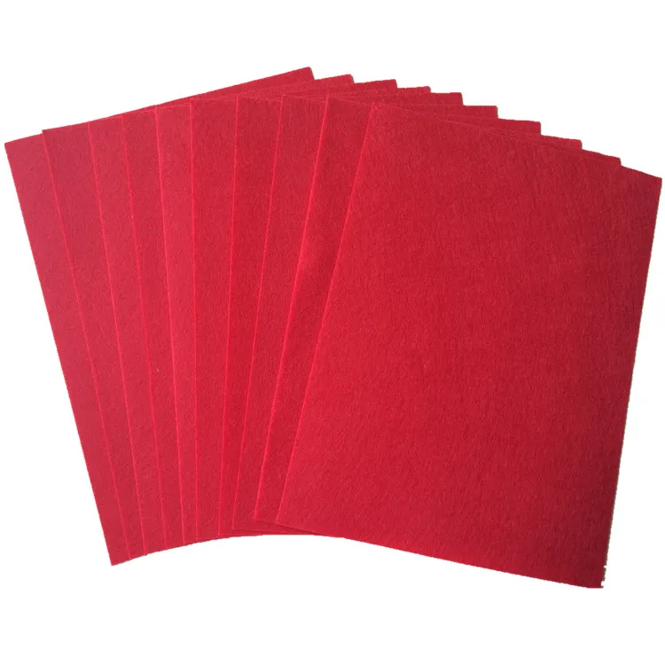 
1mm Thickness A4 Size 20x30cm Soft Polyester Felt Sheet Craft Felt 10pcs per Pack Different Colors 