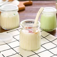 

100ml 150ml 200ml Wholesale Cute Jam Yogurt Pudding Glass Jar With Lid