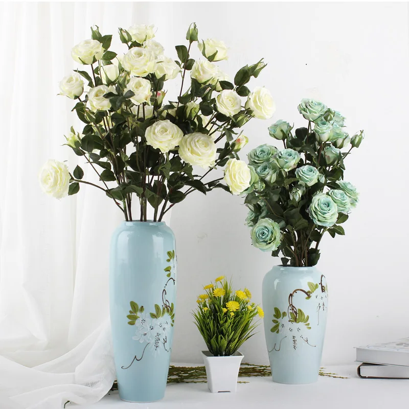 
7 cm Diameter Mini Rose Bouquet White Color Wedding Decoration Arrangement Artificial Silk Rose Flower Heads for Flower Wall 