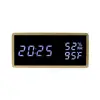 Bedroom LED Alarm Clock 3 Groups of Alarm Wooden Clock