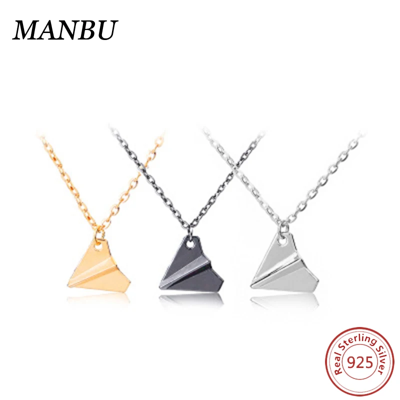 

paper airplane necklace pendant silver women 925 sterling 8925 jewellery 16399, Picture