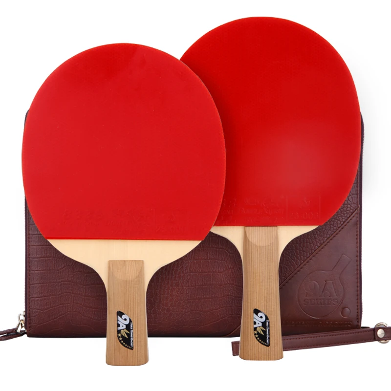 

Double Fish 9A table tennis bat with ittf quick attack ping pong racket, Red+black