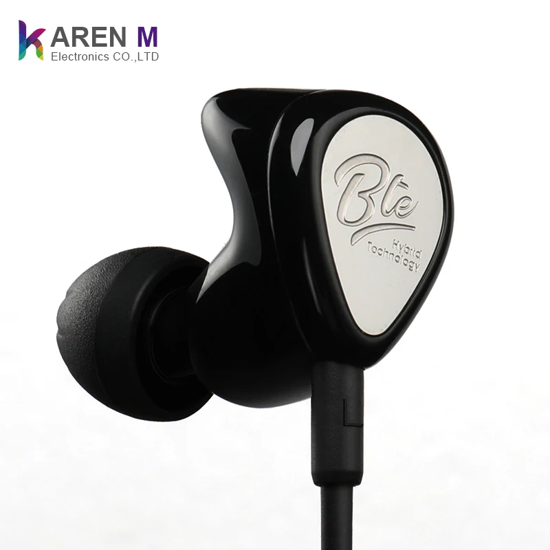 

Original KZ BTE headphone 1DD+1BA Hybrid earphone high quality In Ear Earbuds, Black