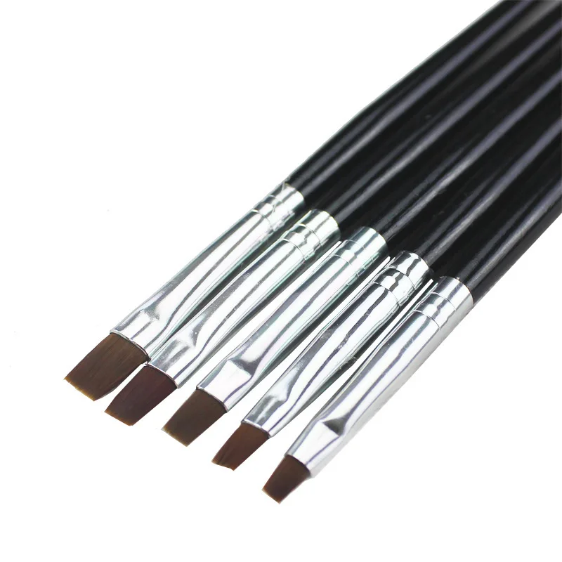 

Profesional 5pcs black gel nail brush uv extension builder pen brush size 2 4 6 8 10