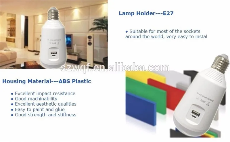 New Patent Products E27 Bulb lighting 7w Camping Led Lamp Hot Sale Led Rechargeable Emergency Light as Power Bank for Cellphone