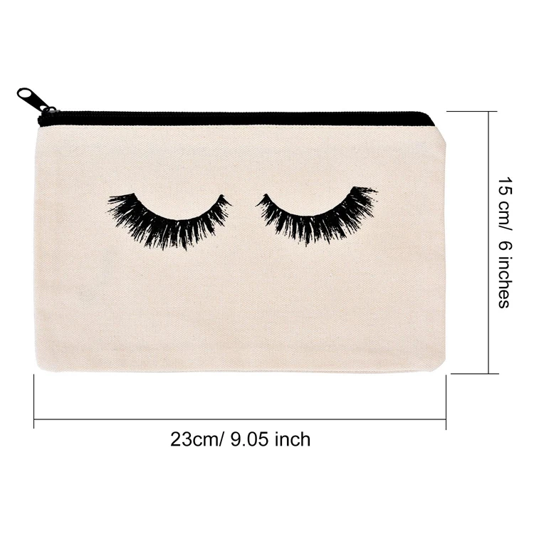
Cheap Makeup Bag Blank Canvas Cosmetic Bag Travel Make Up Pouch with Zippered Pocket for Women and Girls 