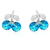 xuping fruit cherry shaped silver fashionable earrings for women, crystals from Swarovski