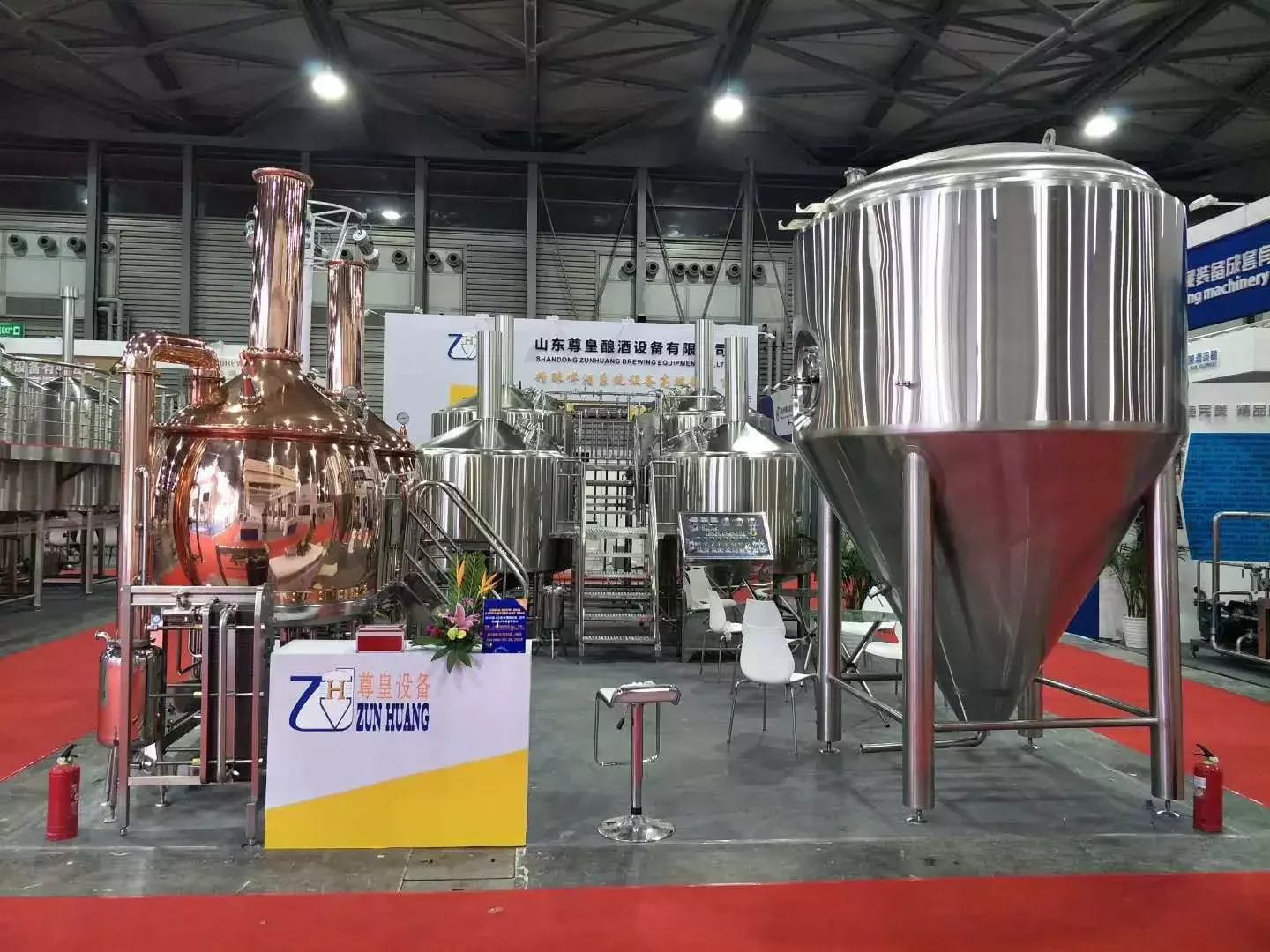 2BBL 3BBL red copper brewery equipment turnkey beer project with oversea service