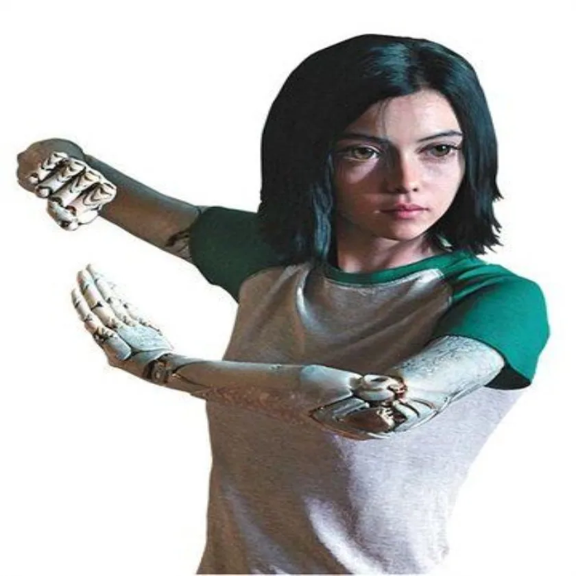 Alita Battle Angel Golden Hand KeyChain Metal Pendant Keyrings Gift
