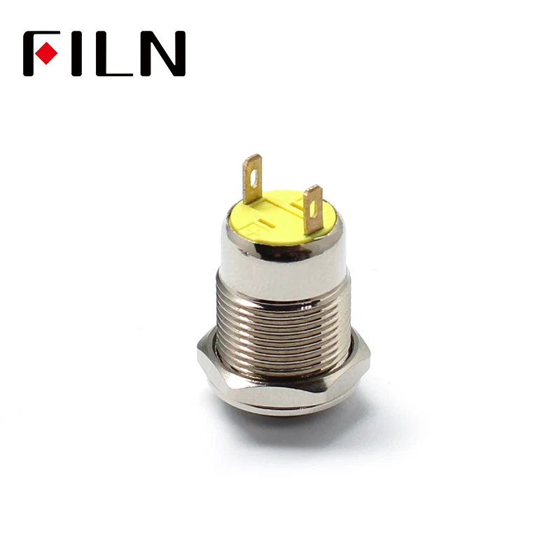 12mm Momentary 2 Pins 4 Pins 1no Latching Brass Nickel Plated High