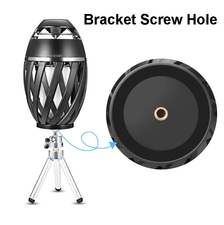 LED Flame Speaker, Wireless 5W 4 ohm Bass 8 Hours Fire Torch Night Light Music Dancing Flicker Atmosphere Table Lamp Speakers - ANKUX.COM
