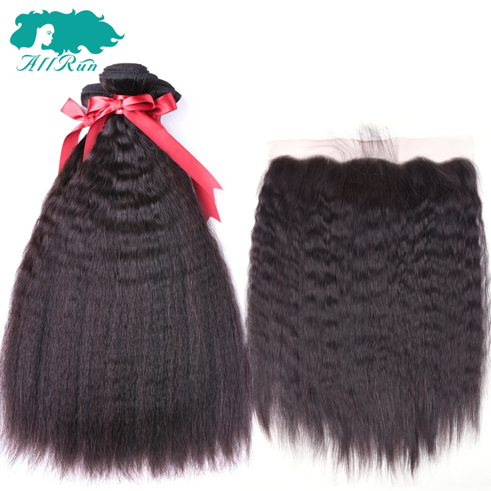 

13*4 Remy Brazilian Human Hair Kinky Straight Lace Frontal