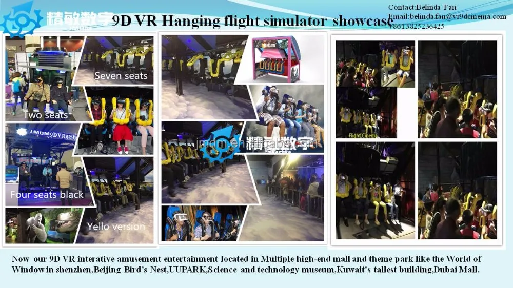 HTC vive VR experience amusement ride arcade game machine VR flight simulator with 9D Virtual reality game