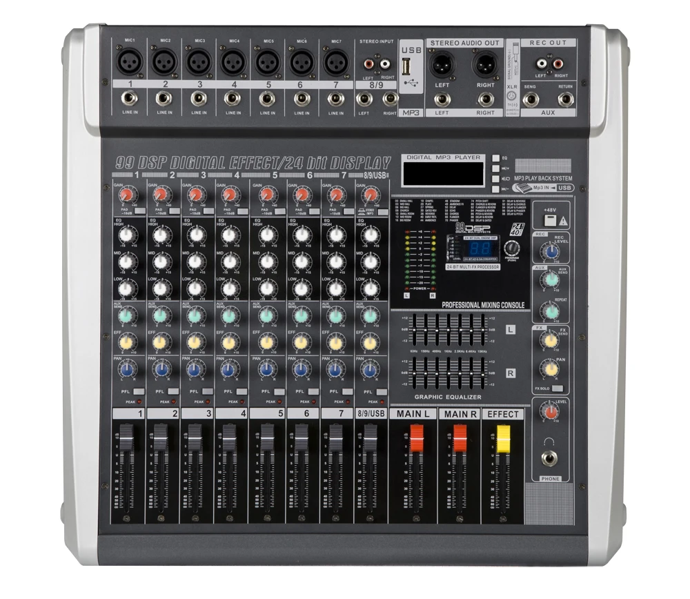 LAIKESI DMR800D 99 DSP dj consola de mezcla de audio con alimentación fantasma de 48v