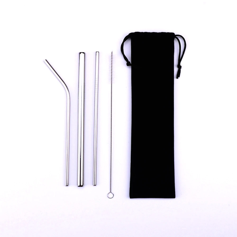 

High Quality Metal Tumbler Straw Set Stainless Steel Straws For Drinking, Silver;gold;black;rainbow;blue