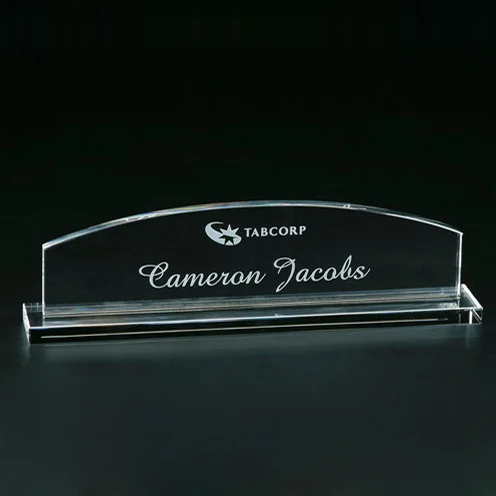 Personalized Engraved Crystal Glass Office Name Plate Gift Buy