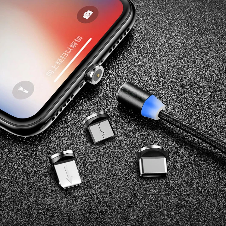 

Hotsale USB-C Micro USB Connector Magnetic USB Cable 3 in 1, Silver,gold,red,black
