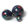 China lab size lab created 8.0mm round ball fancy cut black Opal stones in stock