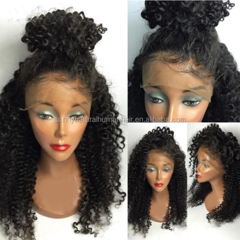 

100% Human Hair Unprocessed Virgin Natural Color human hair front lace wig aliexpress hair full lace wig for black women, N/a