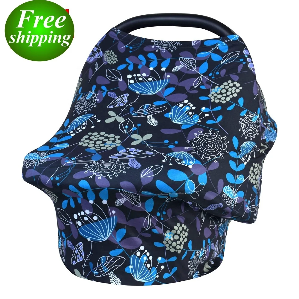 

Hot selling printed shopping cart car seat canopy multi use breastfeeding cover up stroller car seat baby nursing cover, Spring