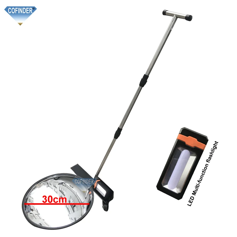 Strong Led Lighted Round Portable Under Car Convex Mirror Under Vehicle