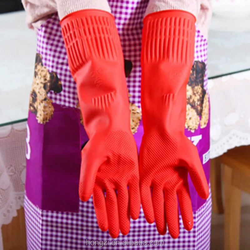 

2019 Hot Winter Warm Kitchen Wash Dishes Cleaning Waterproof Long Sleeve Rubber Latex Gloves Tool