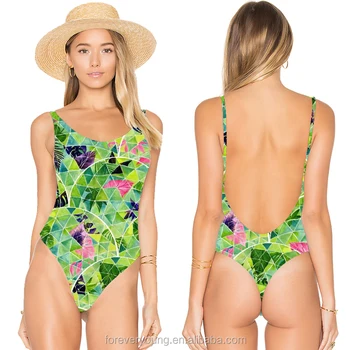 high cut low back one piece swimsuit