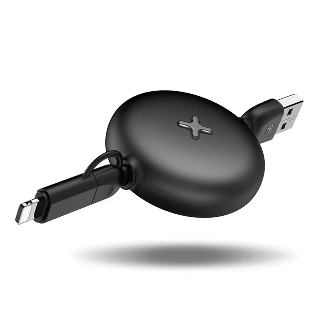

cafele 2 in 1 retractable cable 2.1a micro usb plug charger cable fast charging for xiaomi redmi note note 5, Black;pink;mint green;white