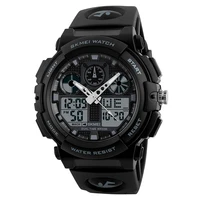

SKMEI 1270 analog digital sports watch waterproof alarm cheap black watch men fashion