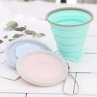 

Custom Silicone Foldable Drinking Cup Band , Travel Silicone Folding Collapsible Cup Logo Bpa Free