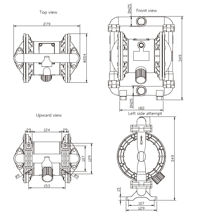 Pneumatic diaphragm pump Aluminum alloy material