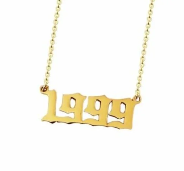 

old English name necklace personalized number necklaces birth year custom year necklace letters custom jewelry custom necklace, N/a