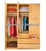 Solid wood/Natural pine three door wardrobe