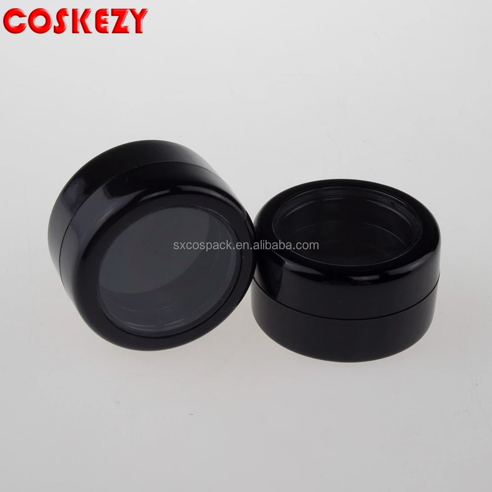 C004 2.5ml Empty Black Cosmetic Compact Containers,Eyeshadow Empty