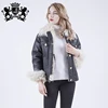 Fashion Design Women'S Winter Sheepskin Winter Leather Real Fur Moto Jackets