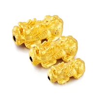 

Vietnam alluvial gold pixiu Beads No Fade gold plated 3D soild pixiu Charms for DIY bracelets jewelry making