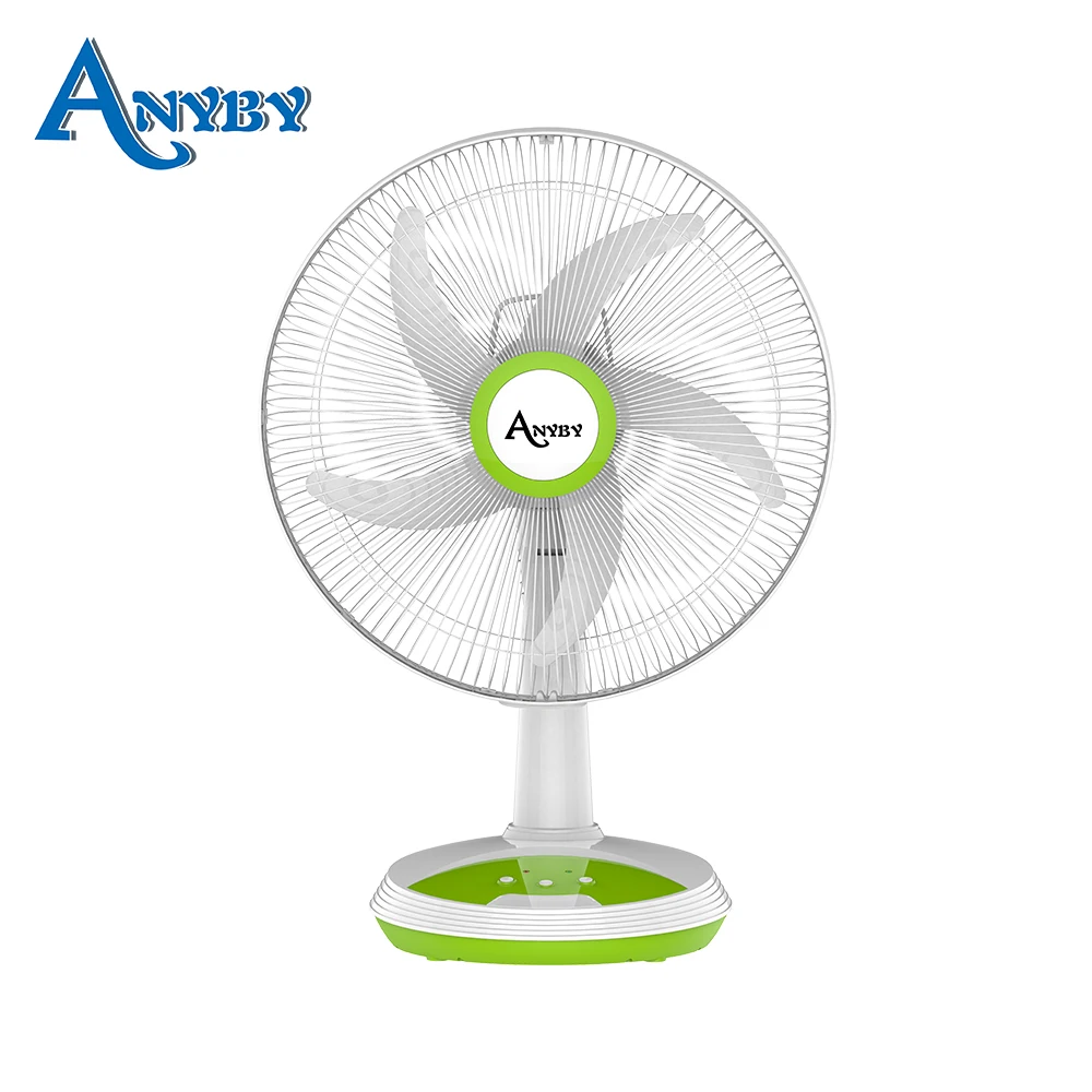 16inch AC/DC kennede factory Rechargeable battery emergency table fan with LED light
