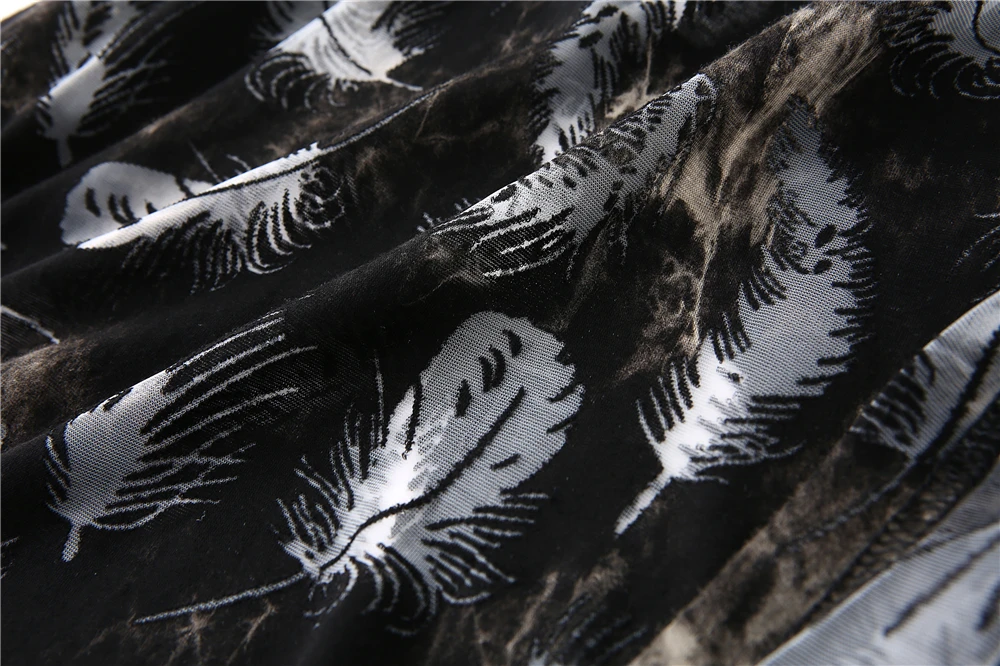 flocked embellished tunic dress