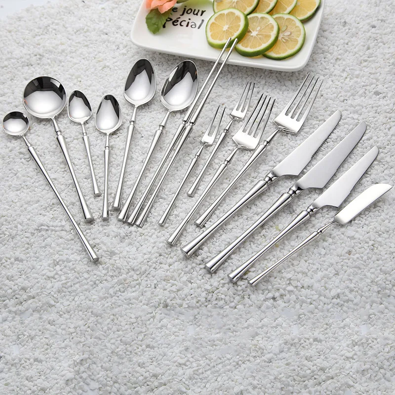 

Romantic Creative Stainless Steel 304 Metal Tableware Cutlery Set, Silver